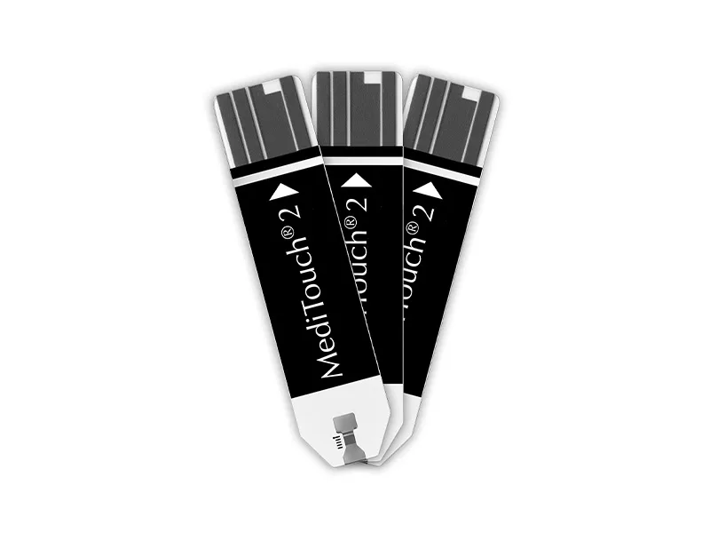 Medisana test strips for blood sugar determination for Meditouch & Meditouch 2 easy application precise measurement including underfill detection 50 pieces - Teststreifen Meditouch 2