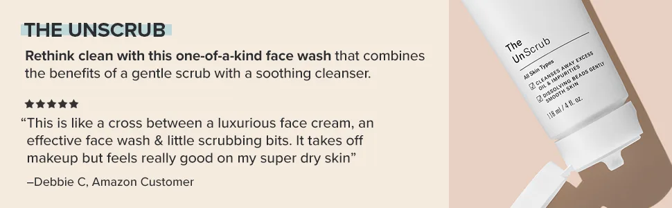 Paula's Choice The UnScrub Cleansing Gentle Face Scrub, 4oz Bottle, with Jojoba Beads, Vitamin E, & Green Tea - The UnScrub gently cleans, refines and softens skin with natural biodegradable jojoba beads.