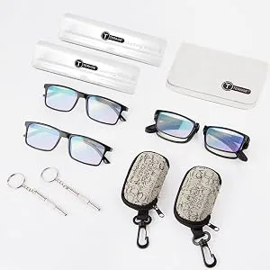 Teraise 4-pack Blow light Blocking Reading glasses Folds Mini Reader Glasses for men and women Light computer reader glasses frame with glasses case (1.5x) - matrix brille fensterglas brille herren blaulichtfilter folie brille herren ohne stärke