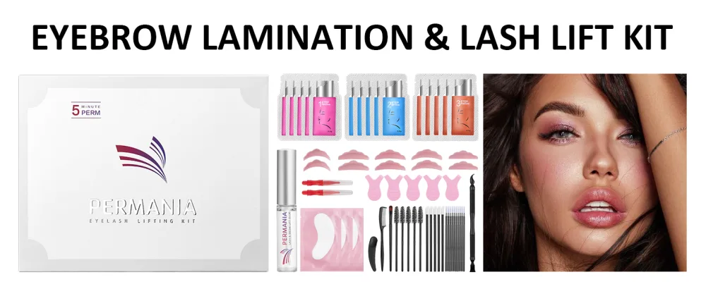 Permania 2024 eyelash lifting set & eyebrow lifting set lash lift set complete accessories curved eyelashes & dense eyebrows suitable as a gift for the holidays 15PCs eyelash lifting set - lash lift kit