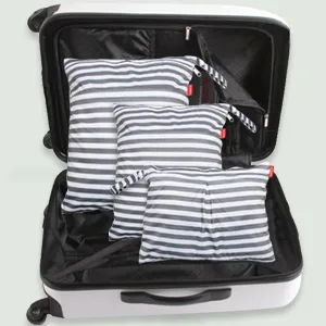 Damero 3pcs/set Diaper Bag with Reusable Fabric Wetbag Wet Wipes Organizer Bag Gray Stripes - product information 14
