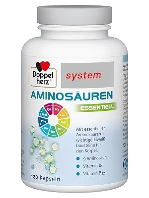 Doppelherz system AMINO ACIDS ESSENTIAL Plus vitamin B6 and vitamin B12 for metabolism 120 capsules 120 pieces (1 pack) - Magnesium b12 depot