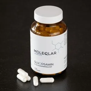 Moleqlar glucosamine capsules high -dose - 1000mg per portion - storage pack with 90 vegan premium capsules - pure bio -available glucosamine sulfate - laboratory test in DE - Gluten -free & vegan - Glucosaminsulfat Kapseln