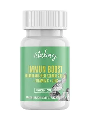 Vitabay Immun Boost - with elderberry extract 200 mg vitamin C and zinc 120 vegan capsules 120 pieces (1 pack) - Vitabay Vitamin K2