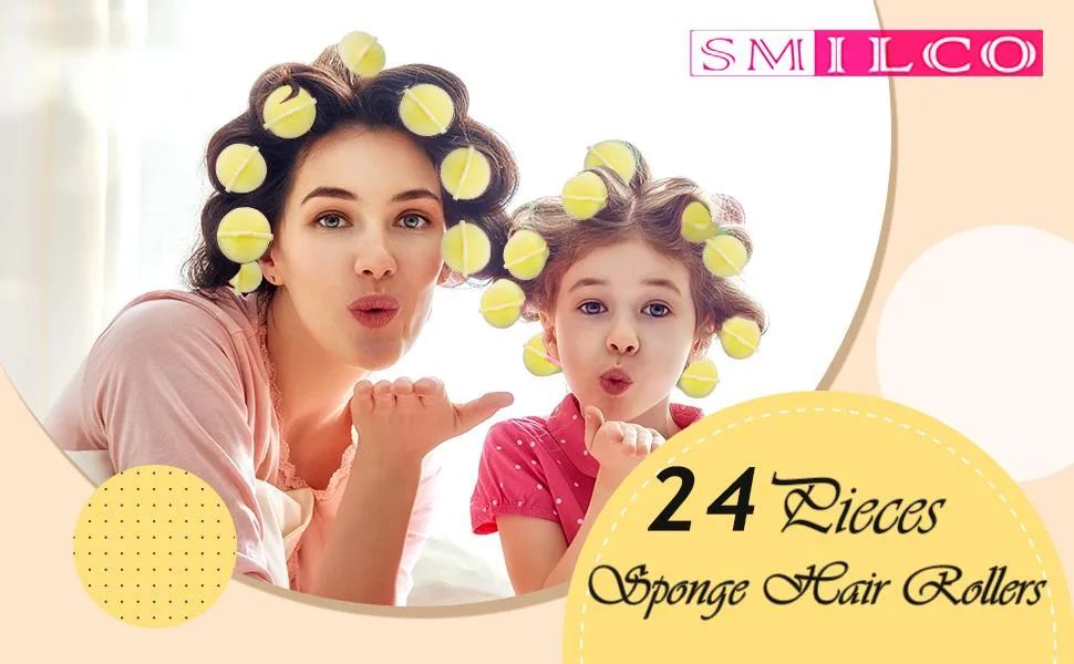 Hair Rollers,24 Pieces Foam Sponge Rollers for Hair,Soft Sleeping Hair Curlers for Hairdressing Styling(Large x 8,Medium x 8,Small x 8) - product information 1