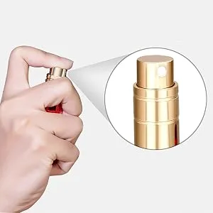 BRILIFLED Refillable Perfume Atomizer Mini Scent Pump Bottle - Travel cologne Sprayer 5ml Mini travel atomizer Refill Perfume Dispenser Container Black & Grey - Travel Atomizer