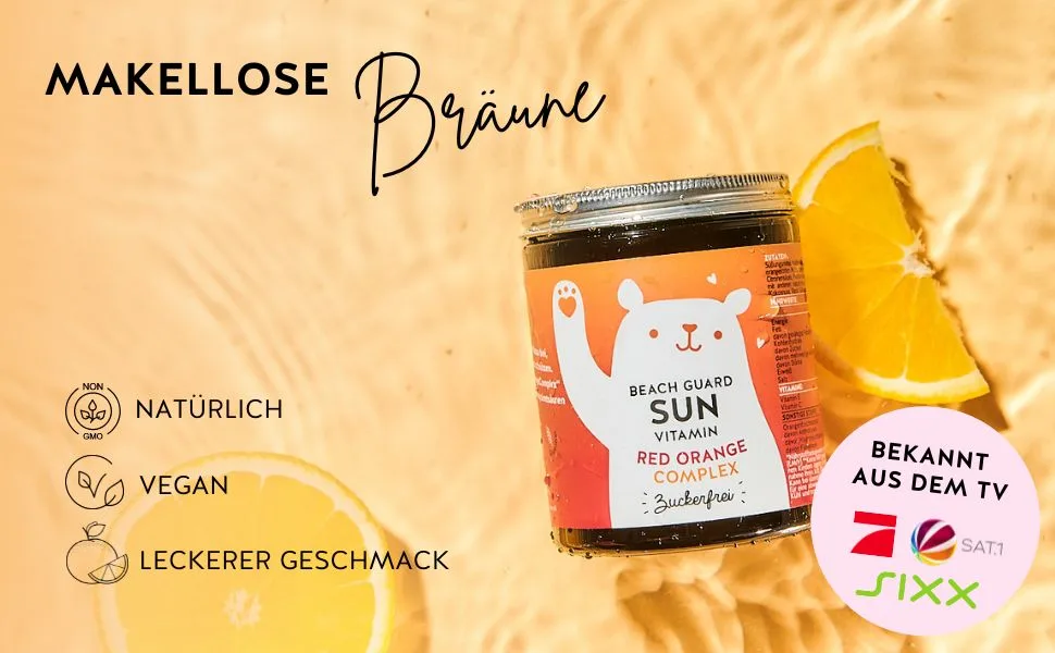 Bears with Benefits Red Orange Complex Gummy Board - 1 Bear Daily - Vitamin C & E High - Laboratory Test & Made in Germany (60st) 60 pieces (1 Pack) - bears with benefits beachguard bräunung sonne vitamine