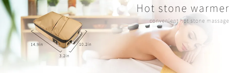 Goodtar Portable Hot Stones Warmer Set Spa Salon Massage Digital Electric Heater Kit Without stones - massage stone warmer