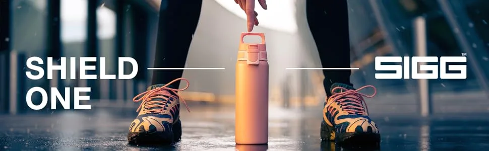 SIGG - stainless steel drinking bottle - Shield One - Suitable for carbonated drinks - league -proof - leakage -proof - light - BPA -free - 0.75l glacier 0.75 l single - SIGG