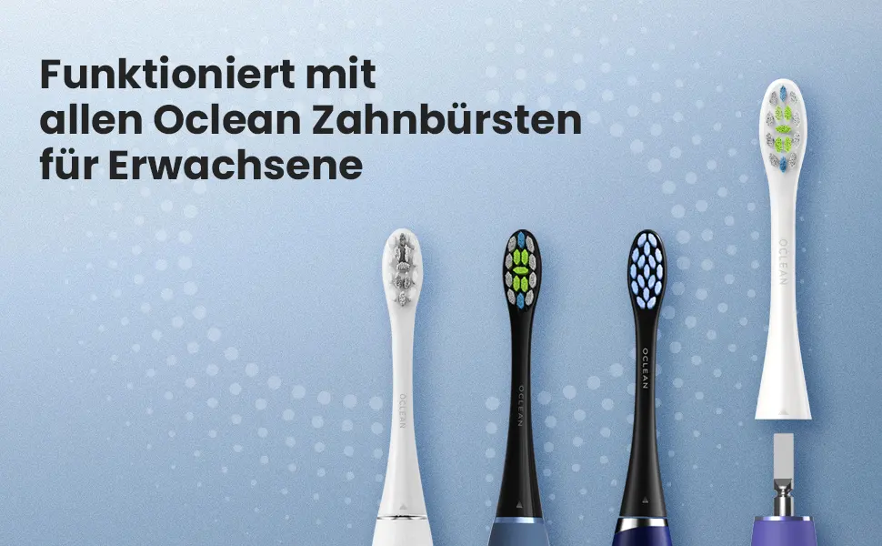 Oclean brush heads Professional Clean-6 Pack white toothbrush head with dupont bristle for OCLEAN electrical toothbrush W-shape replacement brushes Suitable for OCLEAN Sound toothbrush - oclean aufsteckbürsten