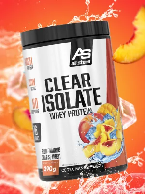 All Stars Clear Isolate Whey Protein (390g Mango Peach Iced Tea) Mango Peach Iced Tea 390g - Clear Isolate