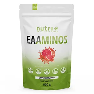 Nutri + EAA powder neutral 500 g - high -dose + vegan - Instant EAAS natural without sweetener additive & artificial taste - essential amino acids neutral (bitter) 500 g (1 Pack) - EAA Pulver