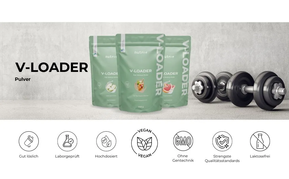 Post -Workout -Shake V -Loader - Muscle structure and bodybuilding - 800 g Ice Tea Peach Powder - Maltodextrin - Protein powder - EAA - Creapure - Vegan Supplement - Earsich Post Workout Eises Peach 800 G (1 Pack) - V-Loader Post-Workout Shake vegan