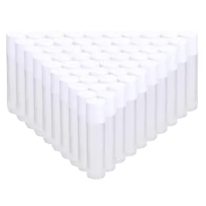 Bekith 100 Pack 5.5ml Clear Empty Lip Balm Tubes with White Caps - product information 2