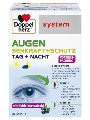 Doppelherz system EYES VISION + PROTECTION With vitamin A to maintain normal vision 120 capsules 120 pieces (1 pack) - Augen Vital