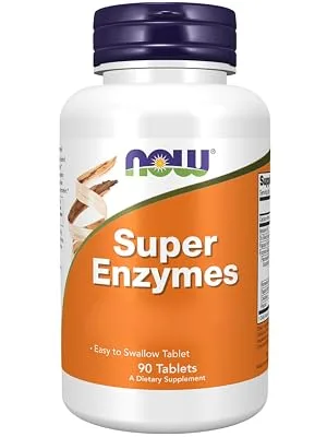Now foods super enzymes 90 tablets laboratory testing high -dose calcium gluten -free soyafre without genetic engineering fruit papaya 90 pieces (1 Pack) - Super Enzymes