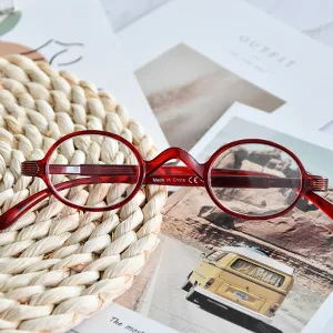 Eyekepper 5-Pack Readers Spring Hinge Temple Classic Mini Small Oval Round Reading Glasses Include Sun Readers +3.0 - Lesebrille mit klassischem Rahmen, geeignet für alle Gesichtsformen