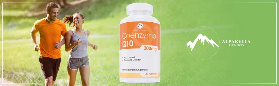 Alparella Elements - Coenzyme Q10 Supplement Highly concentrated - vegan - 200 mg Q10 per capsule - 4 monthly supply with 120 capsules p Package - Alparella Elements Coenzym Q10 Kapseln Nahrungsergänzung HOCHKONZENTRIERTES NAHRUNGSERGÄNZUNGSMITTEL