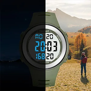 HORKENT WATERTHT PROCATION IT for seniors without Bluetooth no app required with pedometer calorie counter and large LCD digits black - EL BACKLIGHT