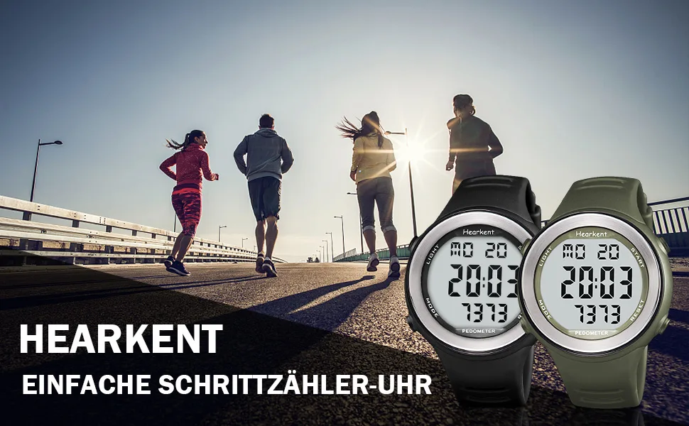 HORKENT WATERTHT PROCATION IT for seniors without Bluetooth no app required with pedometer calorie counter and large LCD digits black - Schrittzähler