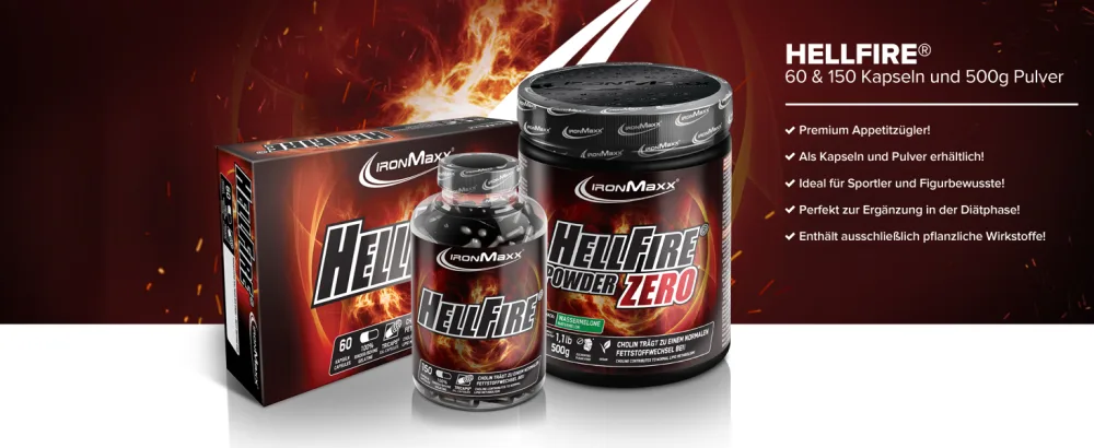 Ironmaxx Hellfire - 150 tricaps with extracts from willow bark pepper black beans & grapefruit perfect addition in the diet phase 150 pieces (1 Pack) - IronMaxx Nutrition Hellfire Zero Kapseln & Pulver