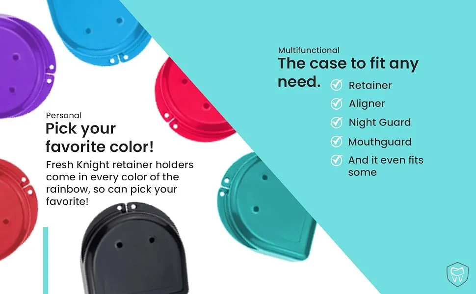 Retainer Case (2 Pack). Retainer Case with Vent Holes. Perfect Denture case, Mouth Guard Case, Aligner Case, Mouth Guard Case, Retainer Cases (Teal) - dental appliance case denture case quist invisalign case mouth retainer case denture case bite guard