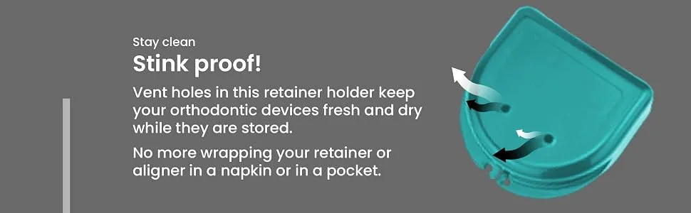 Retainer Case (2 Pack). Retainer Case with Vent Holes. Perfect Denture case, Mouth Guard Case, Aligner Case, Mouth Guard Case, Retainer Cases (Teal) - retainer case denture case mouth guard case retainer holder mouthguard case aligner case bpa free