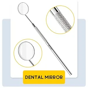 OCBA Dental Plaque Remover for Teeth Cleaning Kit for Plaque Removal Tools Including Dentist Mirror for Personal and Home Use - Dental Mirror