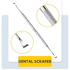 OCBA Dental Plaque Remover for Teeth Cleaning Kit for Plaque Removal Tools Including Dentist Mirror for Personal and Home Use - Dental Scraper