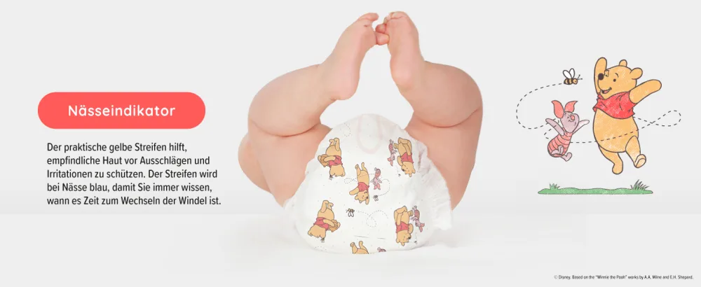 Amazon Brand: Mama Bear Disney Ultra Dry Diapers Size 2 (3-6 kg) White 84 Count (1-Pack) Size 2 (3-6 kg) Single Pack - Nässeindikator