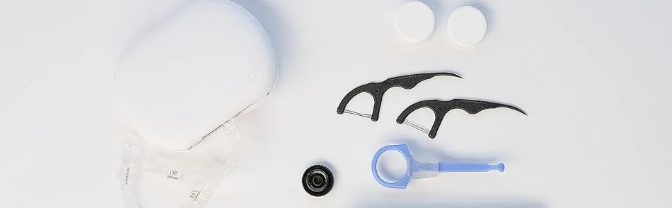 Clear Aligner and Retainer Case by PUL (Gray) - case with floss picks, aligner cleaning tablet and aligner tools