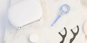 Clear Aligner and Retainer Case by PUL (Gray) - case with floss picks, aligner cleaning tablet and aligner tools