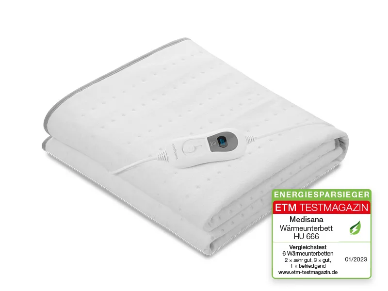 Medisana HU 666 heat under bed electrical thermal blanket 150 x 80 cm heating blanket including 3 temperature levels with safety system automatic switch -off washable at 30  - HU 666