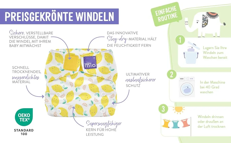 Bambino Mio miosolo classic all-in-one cloth diaper Cloud Seven - NAPPY exp