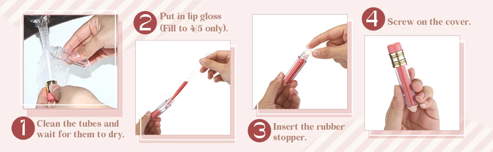 12 Pieces Pencil Shaped Empty Lip Gloss Tubes Containers 5 ml Clear Mini Refillable Lip Oil Bottles with 3 ml Dropper for Travel Split Charging DIY Makeup - product information 3