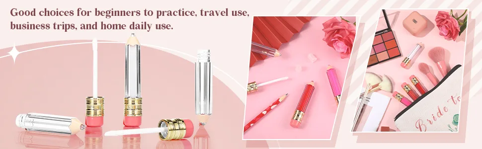 12 Pieces Pencil Shaped Empty Lip Gloss Tubes Containers 5 ml Clear Mini Refillable Lip Oil Bottles with 3 ml Dropper for Travel Split Charging DIY Makeup - product information 4