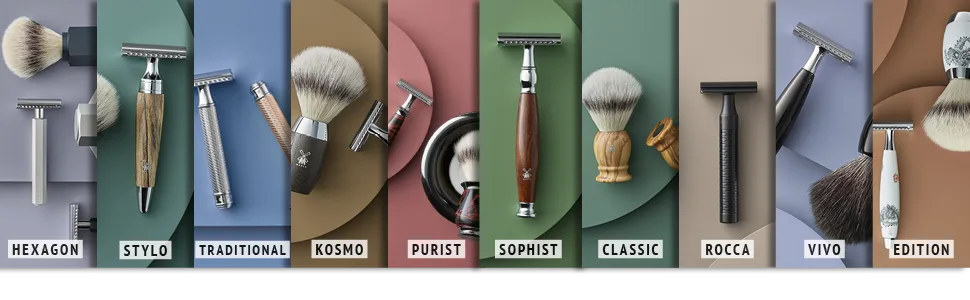 M HLE wet razor - Rytmo series - compatible with Gillette blades - dark ash brown 1 piece (1 pack) - Designeserien Rytmo