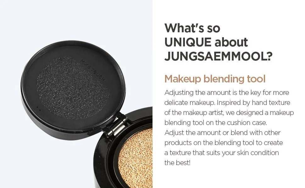 [JUNGSAEMMOOL OFFICIAL] Essential Skin Nuder Cushion (Fair Light) SPF50+ | Refill not Included | Natural Finish | Buildable Coverage | Makeup Artist Brand - blending tool