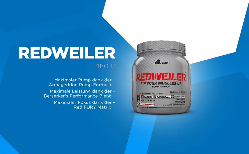 Olimp Redweiler | Pre Workout Booster | Muscle Pump | L-Arginine | Beta-Alanine | Orange Flavor | 480 g 2750 480 g (1 Pack) - redweiler