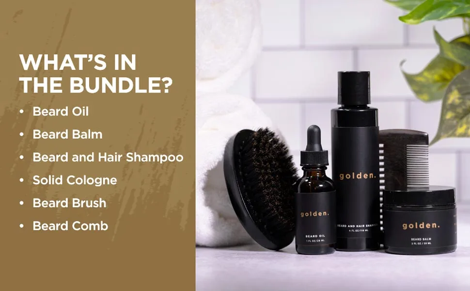 Ultimate Beard Bundle For Men | Pure & Organic Growth Kit For Men |Beard Oil + Beard Beard Balm + Beard & Hair Shampoo + Solid Cologne | Made in the US | 50K+ Customers - What