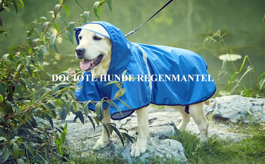 Docio dogs raincoat rain jacket with a hood & collar hole & reflective strip waterproof dog jacket for medium -sized large dogs 3xl blue 3xl (1 Pack) blue - product information 14