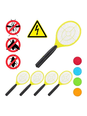 5 x electrical fly clapes without chemical fabrics fly rubbers against flying mosquitoes & mosquitoes fly swatter yellow yellow yellow 5 Pack - Fliegenbrutzler