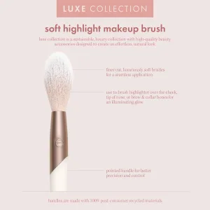 EcoTools Luxe Natural Elegance Professional Face Makeup & Foundation Brush Set, For Face, Cheek, and Eye Makeup, Ecofriendly Makeup Brushes, Pink, Luxurious and Glamorous, 5 Piece Set - image