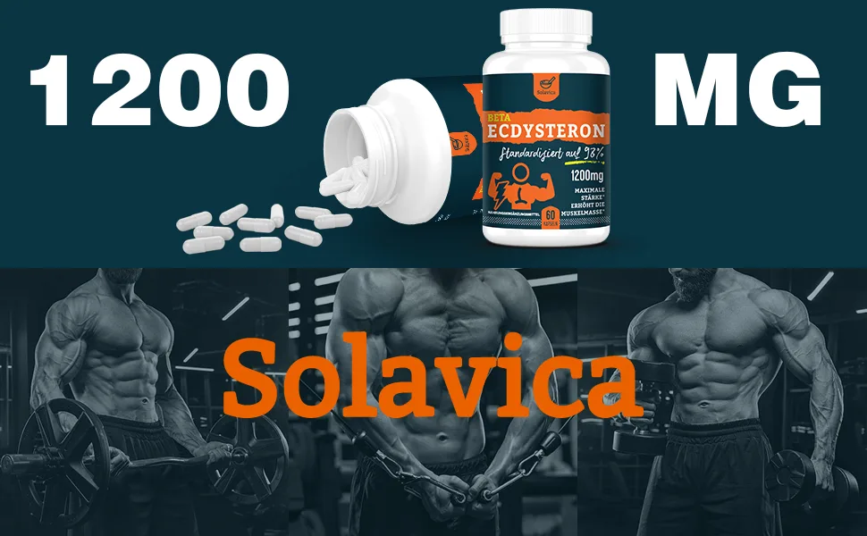 Solavica Beta Ecdysterone Supplement 1200 mg -98% Maximum Purity Ecdysterone (180 Count (3 Pack)) 60 Count (3 Pack) - 1200MG