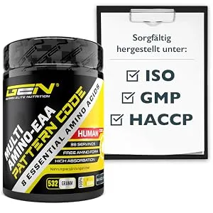 2x EAA powder Candy Lemon + Premium Shaker - Human Code Formula - All 8 essential amino acids - Amino workout drink - Delicious taste - vegan (2x - 532 g) Shaker + 2x Candy Lemon 532 g (2 Pack) + shaker - product information 13
