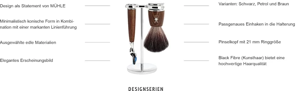 M HLE wet razor - Rytmo series - compatible with Gillette blades - black high-grade resin Black 1 piece (1 pack) - Mühle Rytmo Vorteile