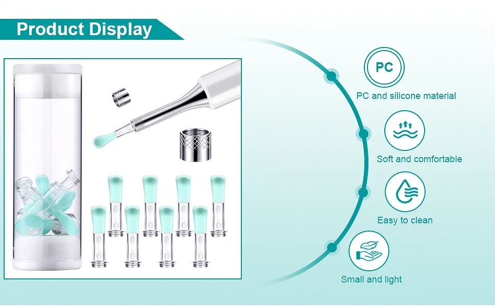 Replacement Ear Spoons Ear Retaining Ring Structure Ear Cleaner Tips Ear Wax Removal Tool Compatible with X17 Pro M9 Pro A2 B2 Pro C3/C3 Pro K10 (16 Pieces) - product information 2