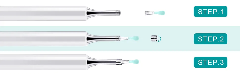 Replacement Ear Spoons Ear Retaining Ring Structure Ear Cleaner Tips Ear Wax Removal Tool Compatible with X17 Pro M9 Pro A2 B2 Pro C3/C3 Pro K10 (16 Pieces) - product information 4