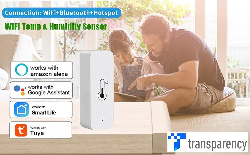 Comboss WiFi-Hygrometer thermometer sensor wireless temperature and moisture sensor for indoor and outdoor use with remote app notification alarm work with the Tuya app (4-pack) - wifi thermometer datensatz