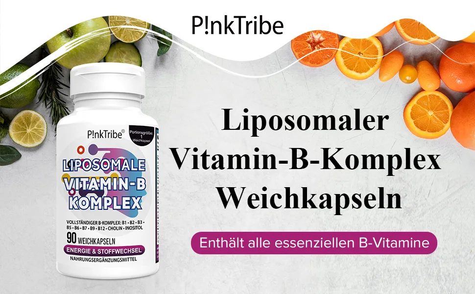 Liposomal vitamin B complex high-dose capsules-with 9 B vitamins methylized activity forms 10-fold absorption without additives 3 months stock 90 soft capsules (4 pack) - Liposomale Vitamin B Komplex Hochdosiertes Kapseln